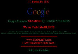 Google Malaysia Servers Hacked